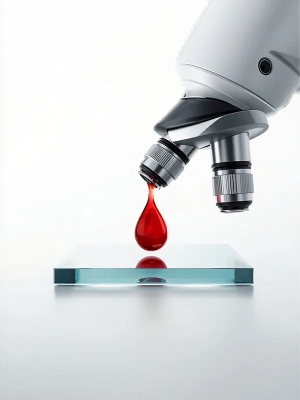 Análisis de gota de sangre viva en el microscopio